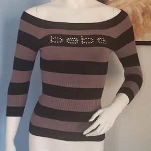 BEBE Sweater Top off shoulder Size S